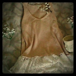 Cloudchaser sleeveless sweater with lace trim
